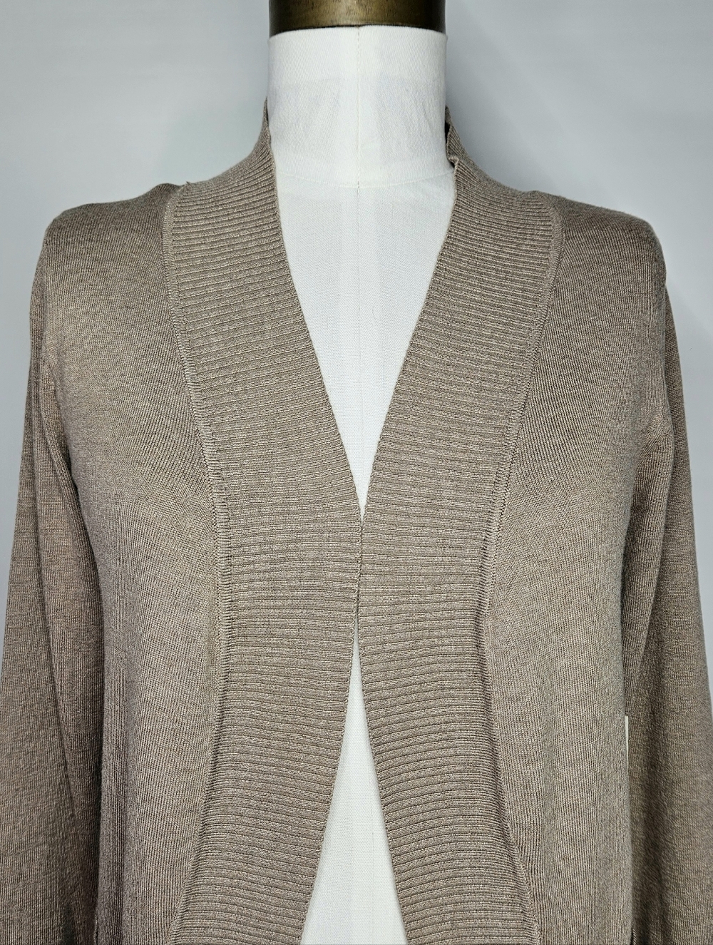Cielo Size S/M Cardigan Camel Beige Taupe Open Front Sweater Pockets Soft Knit - Picture 7 of 11
